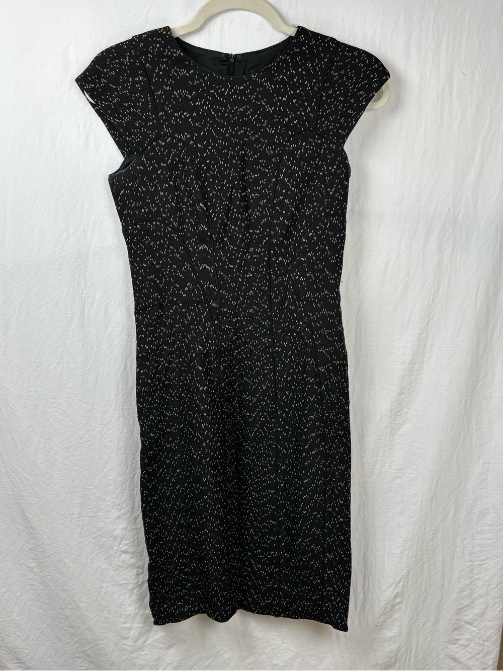 Boss Hugo Boss Darling women’s 0 Cap-Sleeve Midi Dress with Ivory Dot Pattern